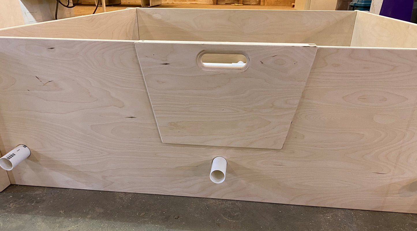 Slide assembly dog whelping box / birthing bed